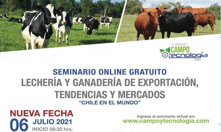 El 6 de julio se realizará el Seminario Virtual Gratuito “Lechería y Ganadería de Exportación, Tendencias y Mercados”